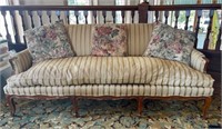 Antique Down Filled Sofa with Throw Pillows 78”L