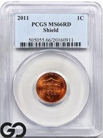 2011 & 2011-D Shield Penny, PCGS MS66 RD