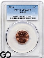 2010 & 2010-D Shield Penny, PCGS MS66 RD