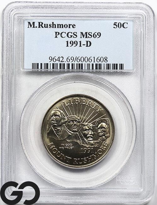 1991-D Mt Rushmore Commemorative 50c, PCGS MS69