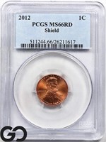 2012 & 2012-D Shield Penny, PCGS MS66 RD