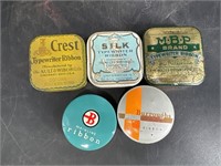 LOT OF 5 NICE TYPEWRITER RIBBON TINS