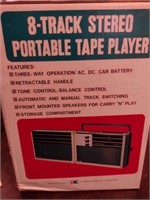 Vintage 8 track player in original box with