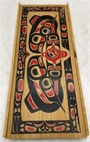 Aboriginal Wooden Box 18x1.5x8 in
