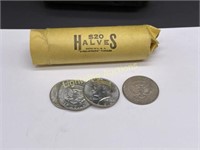$20 ROLL OF 1964 U.S. KENNEDY SILVER HALF DOLLARS