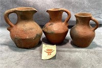 3 West Indies Newcastle Pottery pitchers