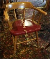 4 Captains Chairs Burgundy Seat Hob Nail Detailing