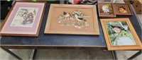 COLLECTIBLE BERGSMA, 3 NEEDLEWORKS IN FRAMES,