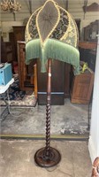 Barley Twist Floor Lamp w/ Fringed Shade