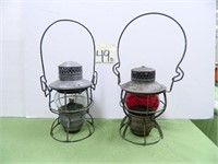 (2) Railroad Lanterns - (1) Dressel &