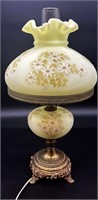 Fenton Hp Whites On Custard Lamp By D Barbour Uv