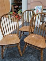 Spindle back oak chair by the piece