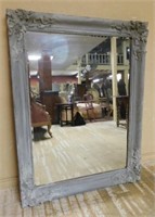 Antique French Louis XV Style Beveled Mirror.