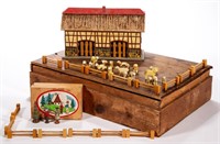 GERMAN WOODEN SHEEP FARM TOYS, UNCOUNTED LOT,