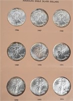 15- AMERICAN EAGLE SILVER DOLLARS 1986-2001