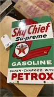 Sky Chief Su - Preme Texaco Sign Metal One Sided
