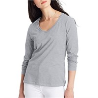 Hanes Women's V-Neck Long Sleeve Tee, Light