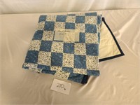 Blue Flower Hand Quilted Quilt
