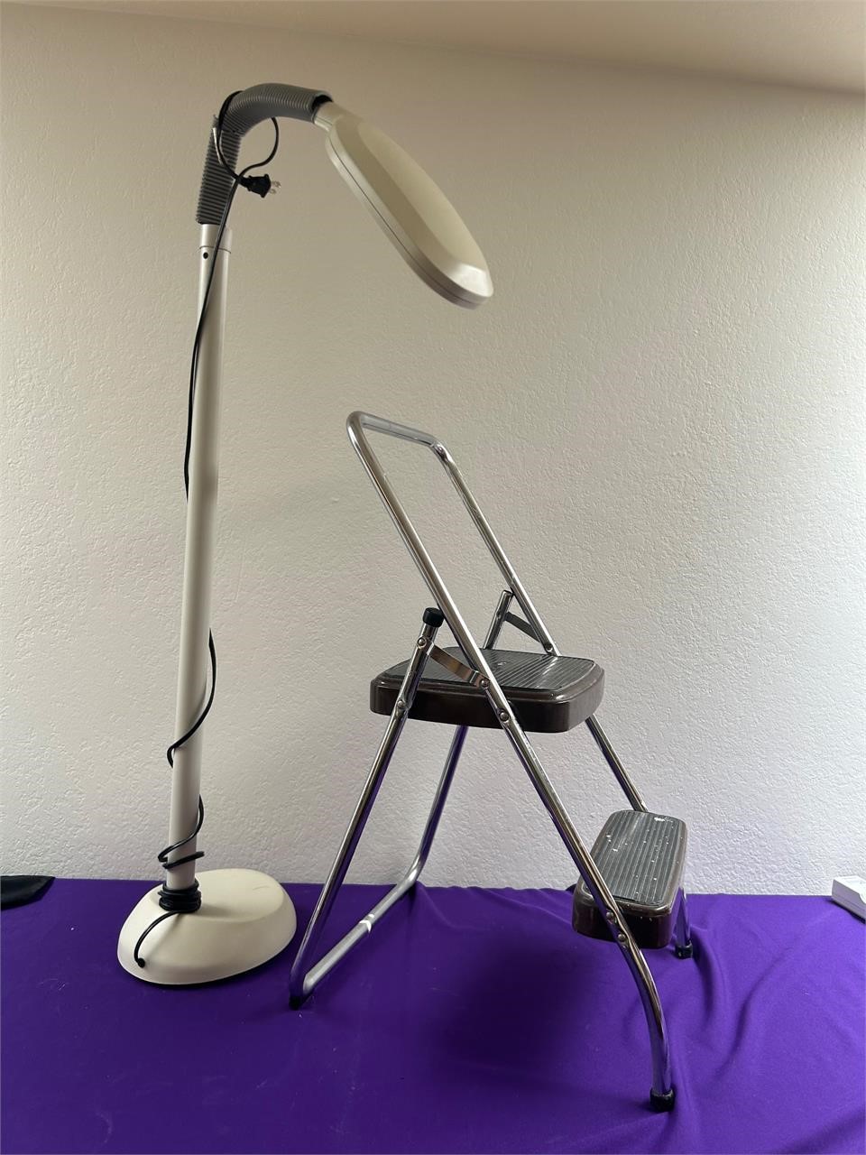 Cosco 2-Step Stool + Floor Lamp