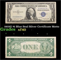 1935G $1 Blue Seal Silver Certificate Grades xf Mo