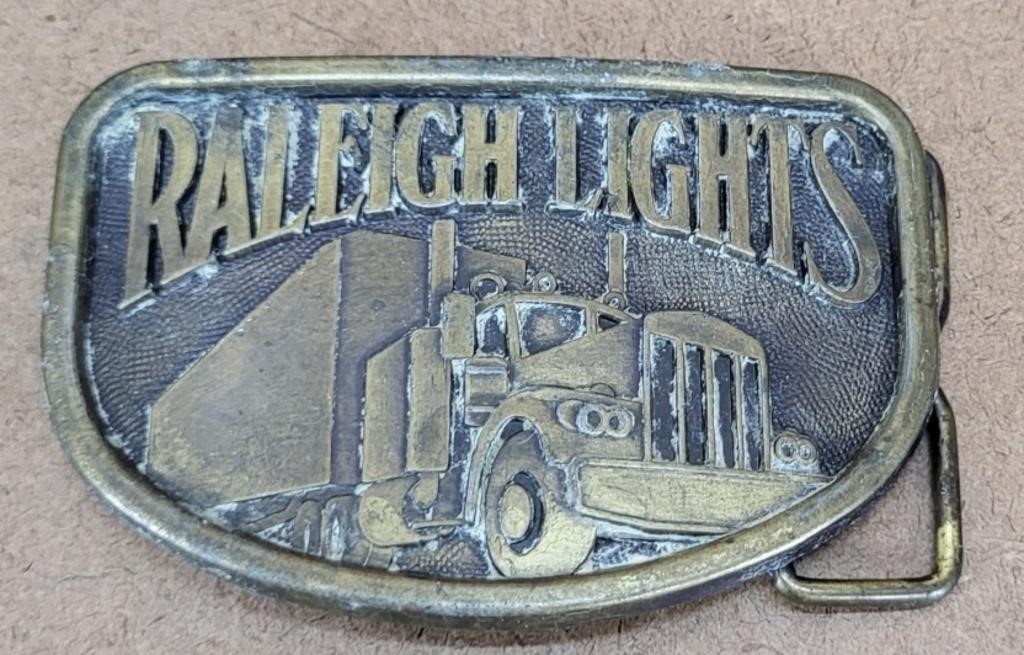 Raleigh Lights Brass Belt Buckle