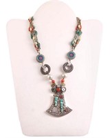 Tibet Natural Stone Tribal Queen Royal Necklace