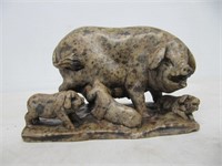 CARVED SOAPSTONE PIGS