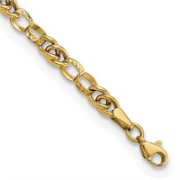 14 Kt-Polished Fancy Link 7.5in Bracelet
