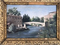 Oil on Board Painting Scene from Provence, M. Sain