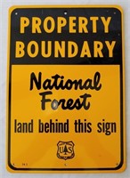 National Forest Boundary Line Metal Sign