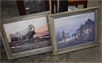 Two Rustic Framed Western Prints