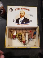 Cigar Box w/ Vintage Fishing Lures