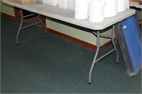 (2) 6' Office Star plastic top folding tables