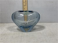 Blue heart Vase,, Holmegaard signed