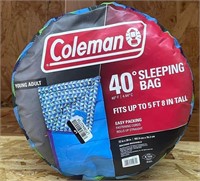 Coleman Young Adult Sleeping Bag 72"x30", New