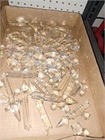 Box Lot of Various Glass Prisims For Lamps