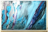Colorful Large Abstract Pour Painting on Canvas