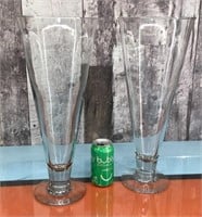 Tall clear glass vases
