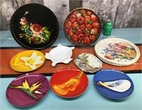 Various trays and decorative plates