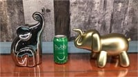 Gold & silver elephant figures