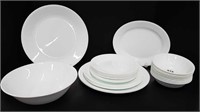 ASSORTED WHITE CORELLE PLATES & BOWLS