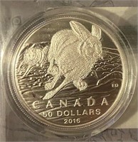 Silver Coin – 2016 $50.00 Hare and Wolf