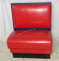 Vintage 36" Red Vinyl Cafe Booth Bench Seat