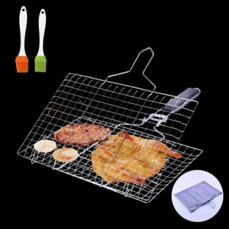 Grill Basket with Handle  Stainless Steel