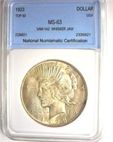 1923 VAM 1A2 Whisker Jaw Top 50 Peace NNC MS63