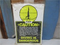 Caution Diving Metal Sign