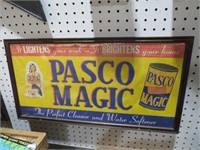 FRAMED VINTAGE PASCO MAGIC ADV. SIGN