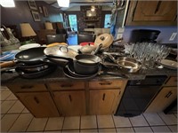 LOT OF T-FAL AND OTHER POTS AND PANS