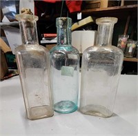 Collection of antique medicine bottles 1800's