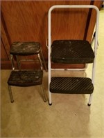 2 OLD STEP STOOLS